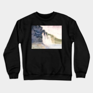 Tundra Falls Watercolor Painting Crewneck Sweatshirt